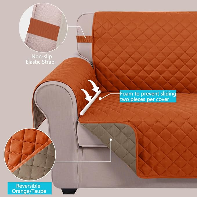 U-NICE HOME 4 Seater Sofa Cover 91''Large Couch Cover, Pet Friendly, Elastic - Image 4