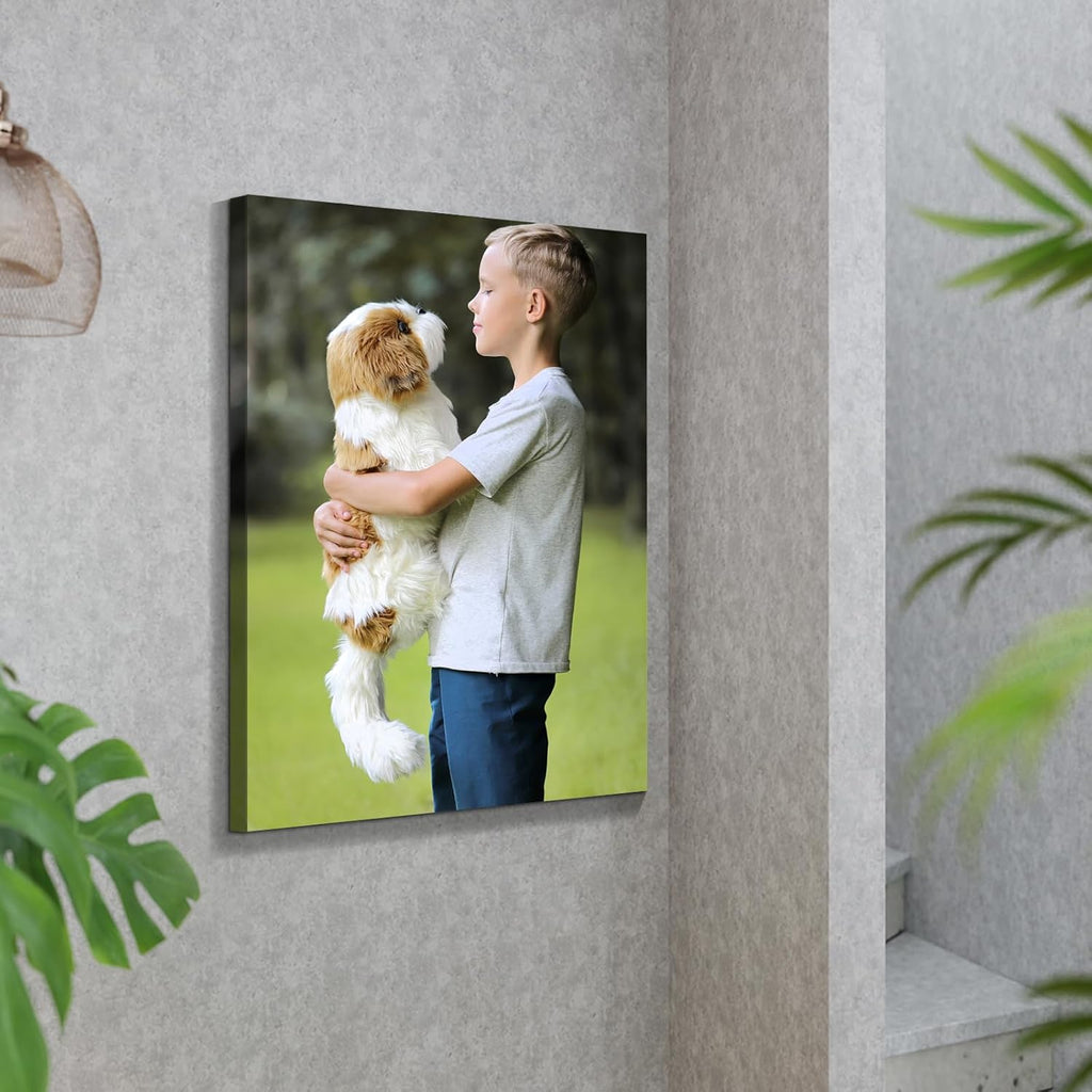 Wewejia Custom Canvas Prints with Your Photos 12x16 inch, Personalized Canvas Pictures for Wall to Print Framed Wedding Family Baby Pets