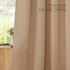 NICETOWN Flax Thick Linen Camel Curtains - Image 5