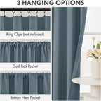 MIULEE 4-Panel 36 Inch Blackout Kitchen Tier Curtains Over Sink Grey Blue | - Image 2