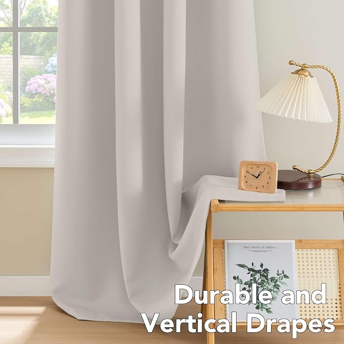 H.VERSAILTEX Ivory Curtains for Bedroom Window Treatment Blackout Thermal - Image 8