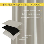 NICETOWN Natural Blackout Curtains 63 inch Long - Image 3