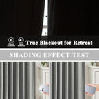 Vision Home Pinch Pleated Dark Grey Blackout Curtains 84 inch Linen Blended - Image 4