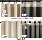 MIULEE Velvet Curtains 50W x 96L 2 Panels Beige Blackout Curtains | Luxury - Image 3