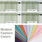 Extra Long Sheer Light Green Curtains - Image 6