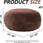 4FT Large Bean Bag Chairs,Big Adult Size Memory Foam Beanbags with Filler Included,Machine Washable Corduroy Cover,Ultra Soft Plush Gaming Bing Bag Puff Chair for Dorm, Living Room & Bedroom (Brown)