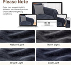 2 Pieces Sectional Couch Covers L Shaped Cover XXXL Navy Blue | Thick Washable - Image 8
