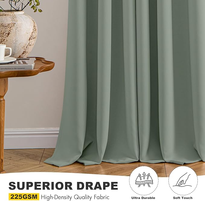 MIULEE Blackout Curtains for Bedroom 2 Panels 40 x 54 Inch Long Light Green | - Image 5