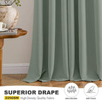 MIULEE Blackout Curtains for Bedroom 2 Panels 40 x 63 Inch Long Light Green | - Image 5