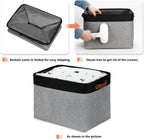 DULLEMELO Fabric Storage Bins - Decorative Large Baskets for Home Shelves & Bedroom, Canvas Toy Organizers (Black & Gray)