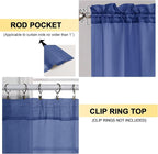 Royal Blue Sheer Curtains 63 Inches Long 2 Panels - Image 2