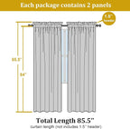 Aqua Sheer Curtains 84 Inches Long - Image 2