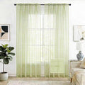 SpaceDresser Check Sheer Curtains 84 Inches 2 Panels Set, Rod Pocket Plaid by SpaceDresser