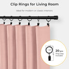 INOVADAY Linen Textured 100% Blackout Sliding Door Curtains 102x84 | Blush Pink - Image 3
