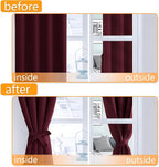 Blackout Curtains for Bedroom 52 x 63 Inch Length Burgundy 2 Panels | Thermal - Image 4