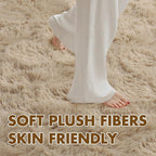 5x7 Ft Shag Beige Rugs for Bedroom Living Room, Ultra Soft Fluffy Furry Area - Image 5