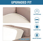 H.VERSAILTEX Super Stretch Individual Seat Cushion Covers Sofa Covers Couch Cushion Covers Slipcover Sets Thick Jacquard Textured Twill Fabric (1 Piece Chair Cushion Cover, Natural)