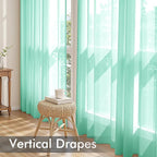 MIULEE Aqua Sheer Curtains 63 Inches Long 4 Panels 42 x 63 Inches | Light - Image 5