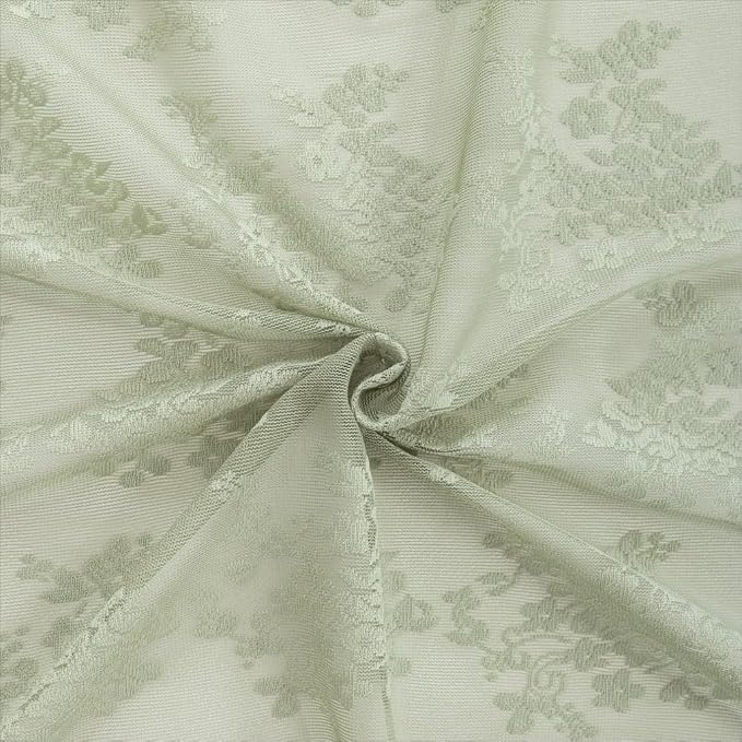 YJ YANJUN Vintage Lace Curtains 108 Inches Long-Victorian Floral Pattern Boho - Image 6