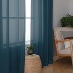 Chyhomenyc Stone Blue Sheer Curtains 78 Inches Long 2 Panels Set - Image 4