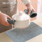 BLESWIN Faux Leather Placemats, PU Dining Table, Waterproof and Oil Resistant Easy to Clean, Heat Resistant Reversible Use Table Mats for Kitchen, Dining Table, Outdoor – 12 × 17 Inch, Grey&Dark Grey