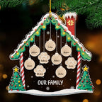 Personalized Family Christmas Acrylic Ornament 2024 - Custom Name Charms Family Members up to 10 People and Pets, Paw Charm Ornament Gifts for Family Tree Decoration (A02, 7 Names)