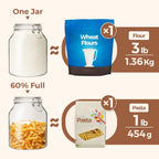 ComSaf Glass Jars with Airtight Lid 86 oz, Wide Mouth Mason Jars, Canning Jars, Large Glass Storage Containers with Lids, Flour Sugar Storage Containers, Large Canister for Rice, Pickle, Set of 2