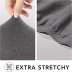 PureFit Stretch Oversized Couch Covers Fleece Sofa Slipcovers Light Gray | - Image 4