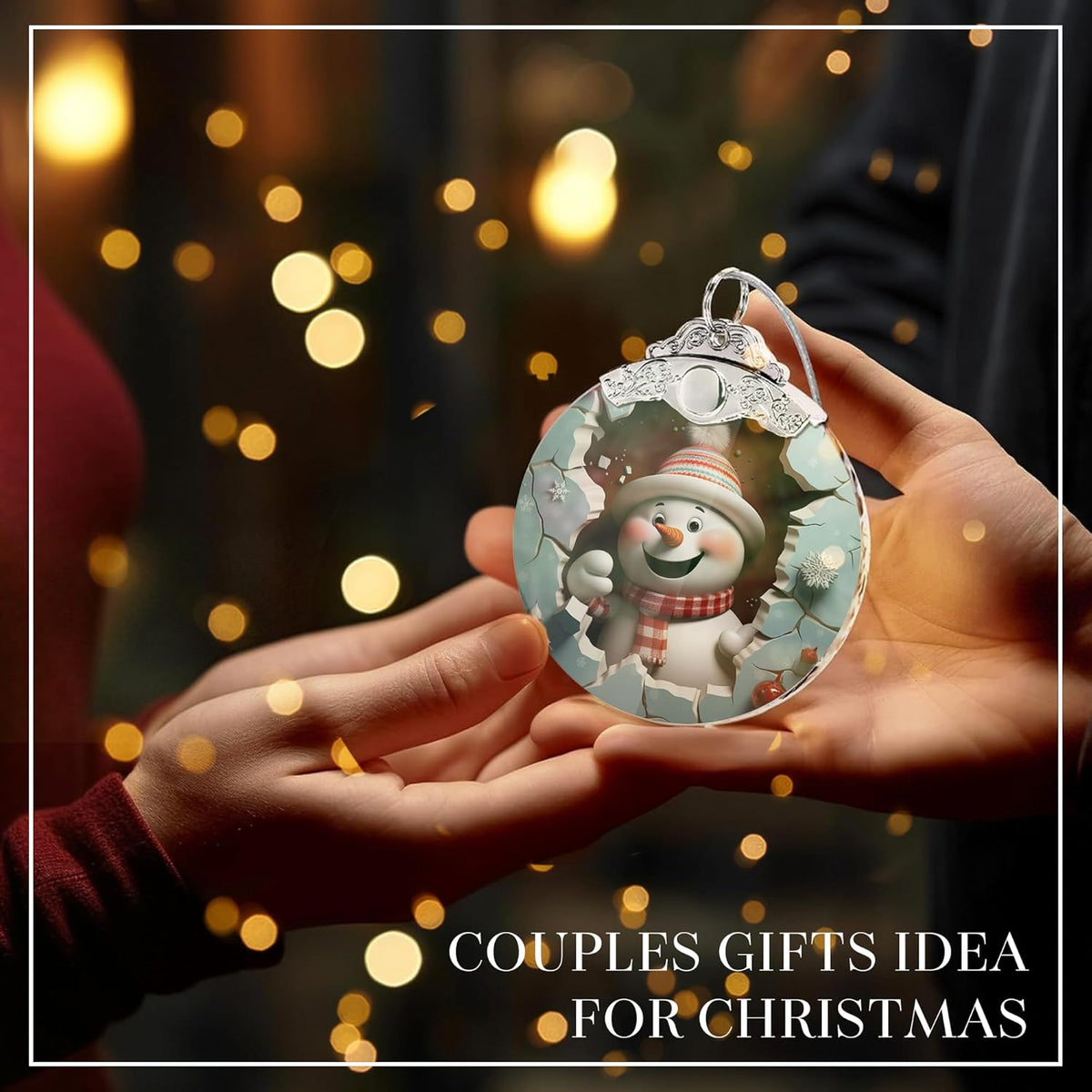 2025 Christmas Ornament, Christmas Tree 4 Inch Acrylic Ornament Art, Christmas Ornaments, Ornaments, Christmas Tree Ornaments, Ornaments for Tree (Cute Snowman)