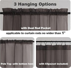 Chyhomenyc Sheer Curtains 36 inch Length 2 Panels, Light Filtering Voile Rod - Image 3