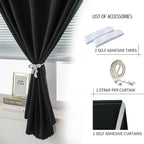Stick On Blackout Curtains No Drill Required Self Adhesive Window Coverings - Image 2