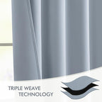 MIULEE Light Blue Back Tab Blackout Curtains 52x108 Inch Long 2 Panels Set | - Image 7