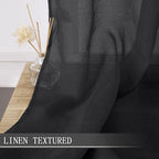 Tollpiz Short Sheer Curtains Linen Textured Living Room Curtain Sheers Light - Image 2