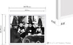 Poster Master Classic Photograph Poster - Vintage Halloween Print - Gift for Artist, Friend - Witches Tea Party, Old Women Smiling, Wearing Robes - Wall Decor for Living Room, 11x14 White Framed
