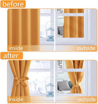 Grommet Blackout Curtains for Bedroom 42 x 84 Inches Pumpkin Orange | Thermal - Image 4