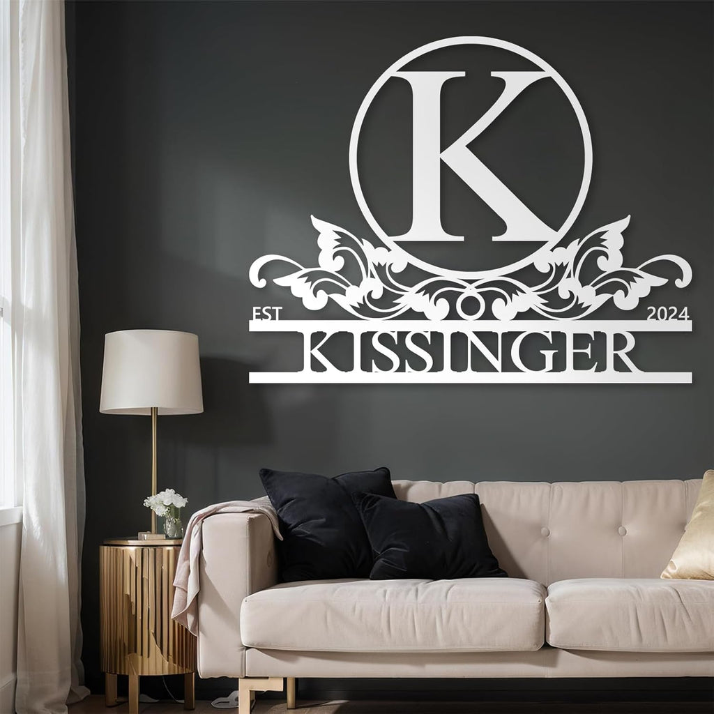 Personalized Metal Signs | Metal Name Sign | Split Letter Monogram | Home Decor Sign | Metal Wall Art | Last Name Sign | Outdoor Decor Sign | Personalized Wedding Gift | Housewarming Gift
