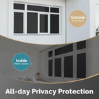 DOWELL Blackout Window Film, 100% Light Sun Blocking Static Cling Frosted Privacy Film for Glass, Heat Control Removable Window Tint, Room Darkening Cover for Day Sleep, Black, 17.5" x 157.5"