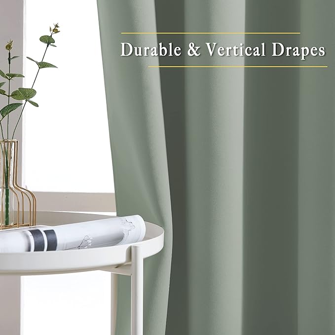 NICETOWN Blackout Sage Green Curtains - Image 5