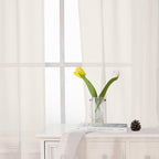Ivory Sheer Curtains 68 Inch Length 2 Pcs, Light Filtering Rod Pockets Bedroom - Image 5