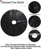 Partisout 48 Inch Black Sequin Christmas Tree Skirt - Glitter Holiday Decor for Xmas, Halloween, Winter Parties