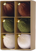 4inch Velvet Christmas Ornaments, 6pcs Multicolor Flocked Ornaments for Christmas Tree Decorations