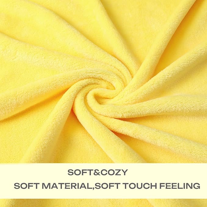 Yellow Fleece Plush Throw Blanket 50"x70"for Couch Sofa Fuzzy Cozy Flannel | - Image 4