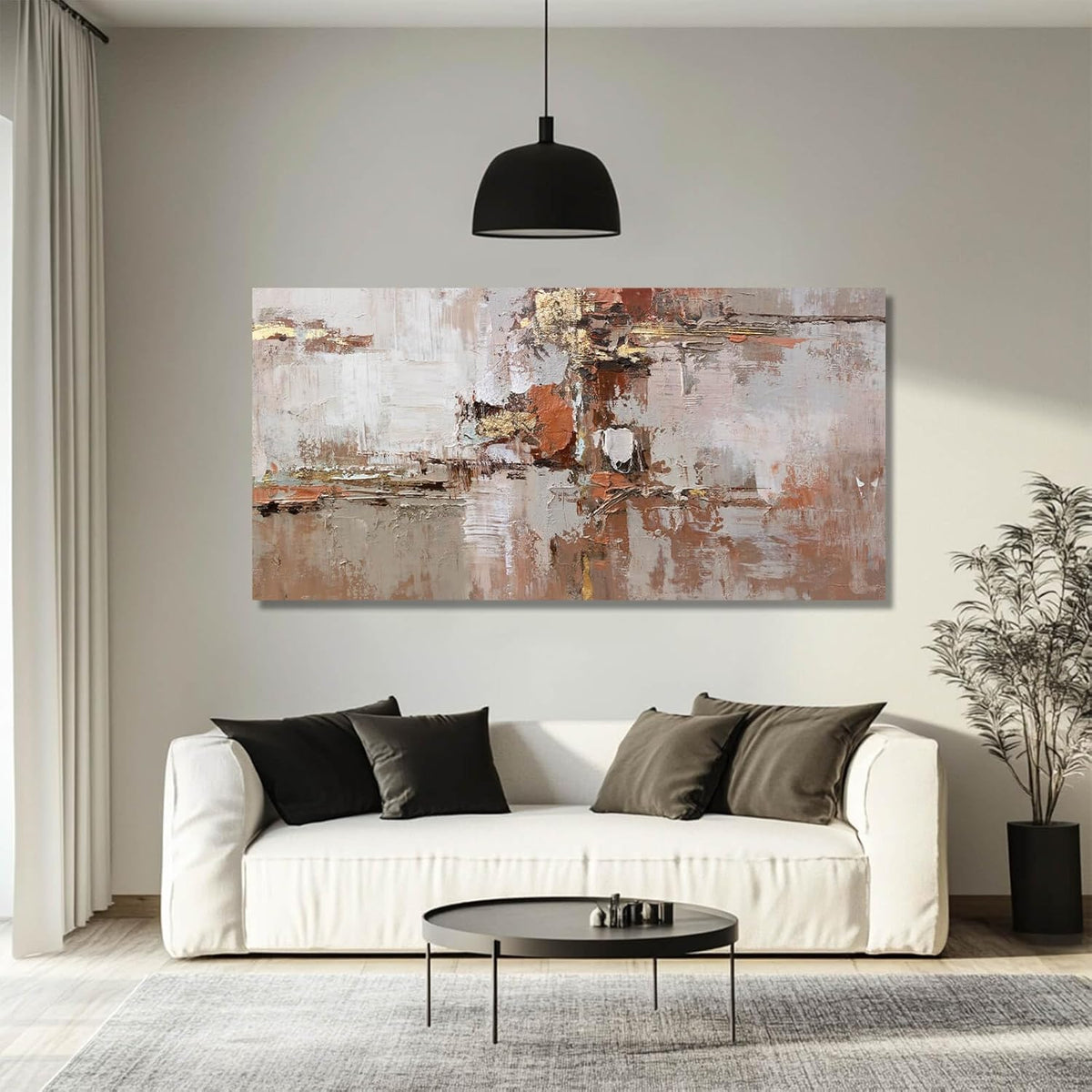 MLART99 Modern Colorful Artwork Abstract Wall Decor for Living Room 24"x48" Large Wall Art Minimalist Pictures Neutral Poster for Bedroom living room Kicten Decorative