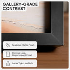 Homeforia 24x24 Picture Frame Black, High End Metal 24 x 24 Large Square Poster Frame Matted to 20 x 20 in Photo, 24by24 Thin Black Frames with Mat 20x20 inch Print, Tempered Glass, Wall Kit, Set of 1
