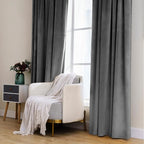 MIULEE Grey Velvet Curtains 52x72 inches 2 Panels Luxury Blackout Curtains | - Image 7