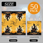 50 Pcs Halloween Napkins 6.5 x 6.5 inch, Pumpkin Bat Ghost Paper Napkins Disposable Holiday Cocktail Napkins for Dinner Bathroom Halloween Party Decorations