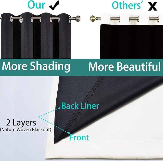Yakamok Cream 100% Blackout Curtains 72 Inches Long - Image 5