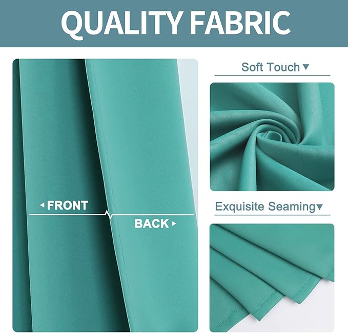 ChrisDowa Blackout Curtains for Bedroom and Living Room 95 Inches Long | 2 - Image 3
