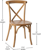 EMMA + OLIVER 2-Pack Light Brown X-Back Chair