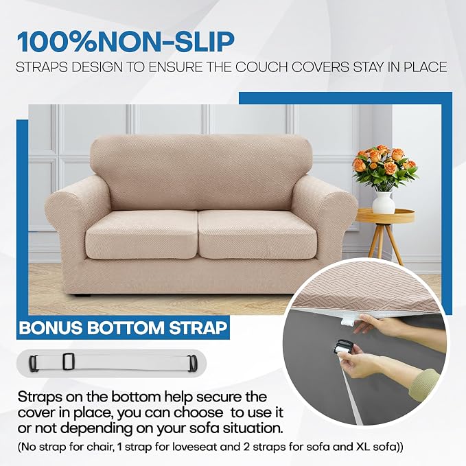 XINEAGE 2026 New 4 Pieces Extra Large Couch Covers - Image 7